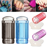 4 Colors Transparent Silicone Nail Art Stamper Scraper Set Manicure Tools DIY Design