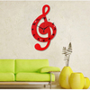 4 Colors Wall Clocks Music Note Shape Wooden Mute Clock Home Time Wall Art Bedroom Decor