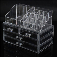 4 Drawers Acrylic Clear Makeup Organizer Cosmetic Display Nail Polish Storage Holder