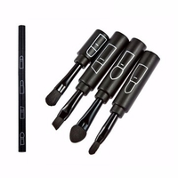 4 In 1 Makeup Brushes Kit Eyebrow Lip Shaving Sponge Eyeshadow Brush Cosmetic Tool Black