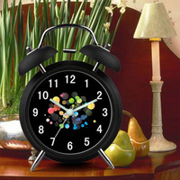4-inch Retro Double Bell Desk Alarm Clock With Night Light Table Classic