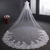 4 Meter White Ivory Wedding Veils Long Lace Edge Bridal Veil