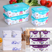 4 Pcs Classicality Styles Refrigerators Microwave Lunch Box Food Tank Seasonings Storage Container