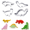 4 Pcs/1 Set Dinosaur Biscuit Molds DIY Stainless Steel Cake Mold Cute Dinosaur Mold