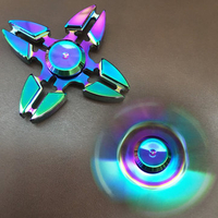 4 Point Rainbow Aluminum Fidget Hand Spinner Finger Toy EDC Focus Kids Adult