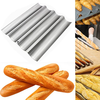 4-slot Non-stick Perforated Baguette Pan French Bread Pan Wave Loaf Bake Mold Silver