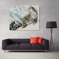 40 X 50cm DIY Oil Painting Wall Art Painting By Numbers Kits Snow Leopard Home Decor