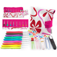 40pcs Aluminum Crochet Hooks Kit Tapestry Needle Weave Yarn Knitting Needles Sewing Bag Case