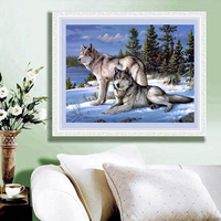 40x30cm 5D Snow Wolves DIY Diamond Painting Home Decor Cross-stitch Kits