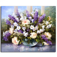 40X50CM Frameless Painting Lavender Flowers Linen Canvas Wall Art Oil Painting DIY Paint By Numbers