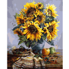 40X50CM Frameless Sunflower Linen Canvas Wall Art Oil Painting DIY Paint By Numbers Home Decor