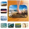 40x60cm 3D Beach Floor Rug Sunset Anti Slip Absorbent Carpet Bath Mat Home Decor