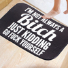 40x60cm Coral Fleece English Sentence Non-slip Floor Mat Kitchen Bedroom Bathroom Carpet