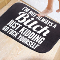 40x60cm Coral Fleece English Sentence Non-slip Floor Mat Kitchen Bedroom Bathroom Carpet