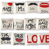 42x42cm Letter Pillow Case Cotton Linen Waist Cushion Cover Bags