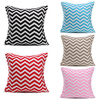 43cm x 43cm Wave Stripes Print Linen Cushion Cover Sofa Cotton Pillow Cases