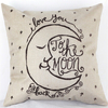 43x43cm Moon Cotton Linen Pillow Case Waist Cushion Cover Bags Home Car Decor