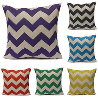 43x43CM Waves Pattern Linen Pillow Cover Home Sofa Bed Decorative Pillows Cushion Cover