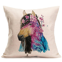 45x45cm 16 Styles Watercolour Animals Printing Pillow Case Cushion Cover Home Car Decor