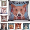 45x45cm European Style Kawaii Dog Pattern Pillow Cases Decorative Linen Cushion Covers