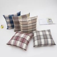 45x45CM European Style Stripe Pattern Flax Pillow Case Home Car Decor Cushion Cover