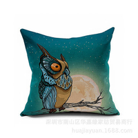 45x45cm Owl Cotton Linen Velvet Pillow Case Peacock Feathers Tulip Cushion Cover Bags Home Decor
