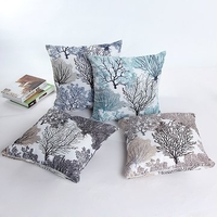 45x45CM Pachira Aquatica Pattern Bamboo Fiber Pillow Case Home Office Car Seat Use Cushion Cover