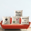 45x45cm Pillow Cover Coffee Books Theme Chair Sofa Seat Back Cushion Case Home Decor