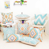 45x45cm Square Linen Pillow Cases Nordico Geometric Pattern Chair Cushion Home Office Decor