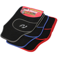 4pc Universal Car Floor Mat Front Rear PVC Carpet Non-Slip GRIP Feet Pattern