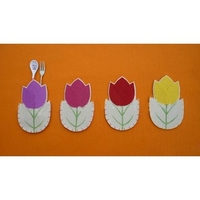 4Pcs Easter Decorations Flower Silverware Holders Easter Home Decor