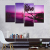 4PCS Purple Lake Canvas Oil Painting Unframed Bedroom Living Room Home Decor