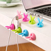 4pcs Rabbit Ear Stretcher Storage Wirewheel Silicone Desktop Headset Charging Cable Receiver