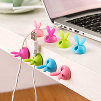 4pcs Rabbit Ear Stretcher Storage Wirewheel Silicone Desktop Headset Charging Cable Receiver