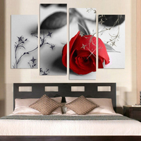 4Pcs Rose Flower Canvas Painting Print Picture Home Wall Art Decoration No Frame