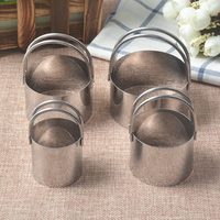 4pcs Stainless Steel Round Cookies Cut Cookies Molds with Handle