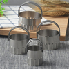 4pcs Stainless Steel Round Wavy Pattern Biscuits Cut with Handle Song Cut Mold