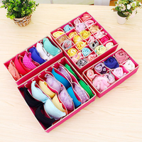 4PCS Storage Boxes Ties Socks Shorts Bra Underwear Divider Drawer Lidded Closet Home Organizer