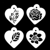 4PCS White Plastic Cake Stencil Airbrush Painting Art Mold DIY Mousse Cake Fondant Brim