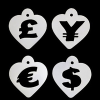 4Pcs/Set Currency Symbols White Plastic Cake Stencil Airbrush Painting Art Mold DIY Mousse Cake Mold