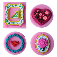 4pcs/set Frame Silicone Fondant Cake Mould Chocolate Mould Cake Baking Tools