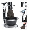 4Pcs/Set Men Shaving Kit With Shaving Brush Safety Razor Steel Stand Bowl