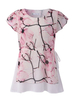 5 Colors Print Short Sleeve Round Neck Women Blouses