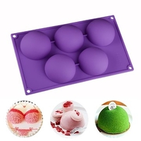 5 Half Balls Silicone Bakeware Cake Fondant Mold Chocolate Pudding Mold DIY Baking Decorating Tool