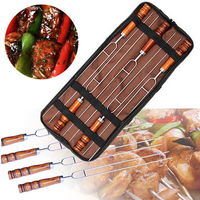 5 Pieces Barbecue Tools Set Stainless Steel Meat Grill Fork Outdoor Cooking