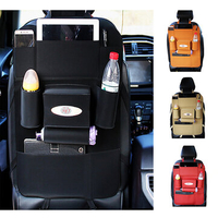 5 Styles Leather Car Storage Bag Multi-compartment Car Seat Storage Container Outdoors Hanging Bag