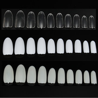 500 Pcs Full Round French False Nail Art Tips Acrylic White Natural Transparent