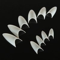 500 Pcs Milk White False Sharp Ending Stiletto Acrylic Nail Art Tips