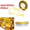 50mm 25 Yards Wire Edge Gold Silver glitter Effect Ribbon Wedding Party Gift Packing Accessories