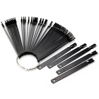 50Pcs Black False Nail Polish Display Tip Stick Ring Fan Board Manicure Practice Tool